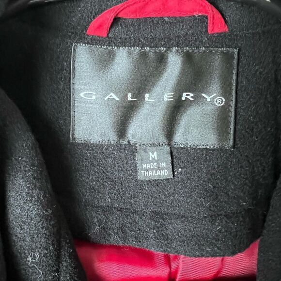 Gallery Womens Hooded Coat M Red Button/Zip Closure With Pockets - Picture 6 of 9